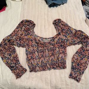 Urban Outfitters long sleeve sweetheart crop top